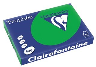 Gekleurd papier A3 biljartgroen 80gr 500 vel Clairefontaine Trophée Intens