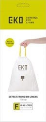 Afvalzak EKO MDPE type F met trekband 64x75cm 40-60L wit