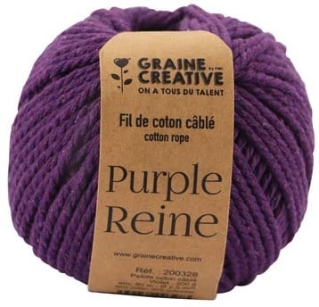 Graine Créative Macramé touw, ft 2,5 mm x 80 m, paars