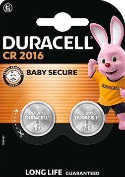 Knoopcel batterij Duracell Alkaline Electronics CR2016 3V 2 stuks