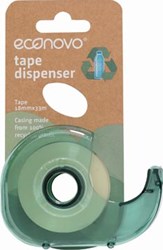 Plakband met afroller 18 mm x 33 m op blister in kraft Econovo