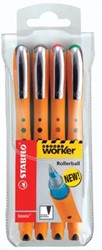 Stabilo roller Bionic Worker etui van 4 stuks (blauw, rood, groen en zwart)
