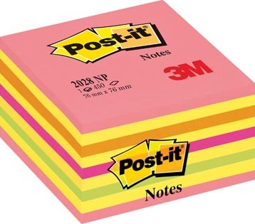 Notes Kubussen neon roze/neon geel