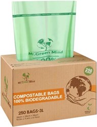 Mr. Green Mind vuilniszakken Bio 2-3 liter groen doos van 250 stuks
