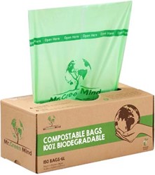 Mr. Green Mind vuilniszakken Bio 6 liter groen doos van 150 stuks