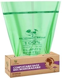 Mr. Green Mind vuilniszakken Bio 10 liter groen doos van 140 stuks