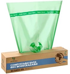 Mr. Green Mind vuilniszakken Bio 30 liter groen doos van 60 stuks