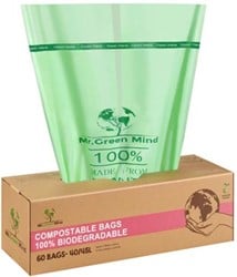 Mr. Green Mind vuilniszakken Bio 40-45 liter groen doos van 60 stuks