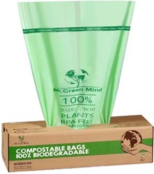 Mr. Green Mind vuilniszakken Bio 60 liter groen doos van 60 stuks