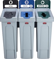 Rubbermaid Slim Jim gescheiden afvalbak systeem Afval / Papier / Gemengde recycling