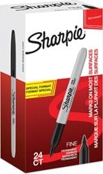 Sharpie permanente marker fijn value pack van 24 stuks 20 + 4 gratis zwart