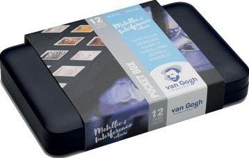 Van Gogh aquarelverf, pocketbox met 12 napjes, metallic- en interference kleuren-3