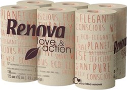 Toiletpapier 2-laags, 130 vel, pak van 108 rollen Renova Love & Action