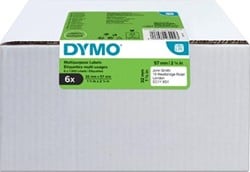 Dymo etiketten LabelWriter 57 x 32 mm verwijderbaar wit doos van 6 x 1000 etiketten