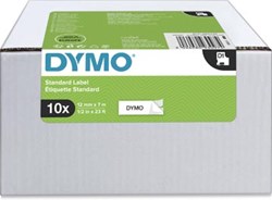 Dymo 45013 D1 tape 12 mm, zwart op wit, pak van 10 stuks