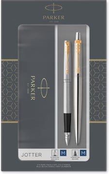 Balpen en vulpen Parker Jotter Steel GT