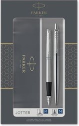 Balpen en vulpen Parker Jotter Steel CT
