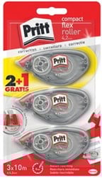 Pritt correctieroller Compact Flex 4,2 mm x 10 m blister 2 + 1 gratis