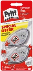 Pritt correctieroller Compact Flex 4,2 mm x 10 m blister met 2 stuks