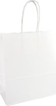 Papieren zak 18 x 8 x 22 cm wit