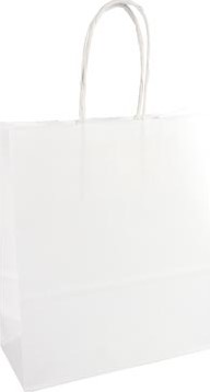 Papieren zak 22 x 10 x 31 cm wit