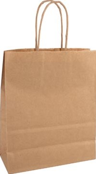 Papieren zak 22 x 10 x 31 cm bruin