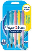 Pastelkleurige pennenset Papermate Flexgrip balpen schrijfkleur blauw