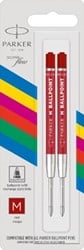 Parker Eco vulling voor balpen medium rood blister van 2 stuks
