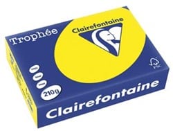 Clairefontaine Trophée Intens, gekleurd papier, A4, 210 g, 250 vel, zonnegeel
