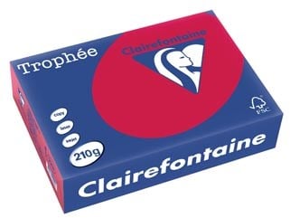 Clairefontaine Trophée Intens, gekleurd papier, A4, 210 g, 250 vel, kersenrood