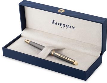 Waterman Hémisphère Metalic balpen grijs GT medium giftbox-2