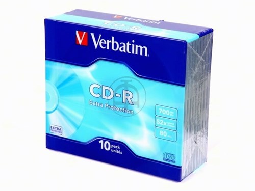 VERBATIM CDR80 700MB 52x (10) SC 43415 slim case