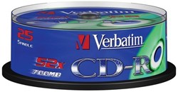 VERBATIM CDR80 700MB 52x (25) SP 43432 spindle