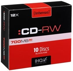 INTENSO CDRW80 700MB 12x (10) SC 2801622 Slim Case