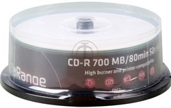 MEDIARANGE CDR80 700MB 52x IW (25) CB MR202 Cake Box nkjet printable