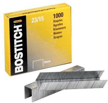 Bostitch nietjes 23-15-1M 15 mm verzinkt voor B310HDS 00540 HD-23L17 HD-12F