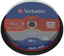 VERBATIM BD-RE 25GB RW 2x (10) CB WORM 43694 blu-ray cake box