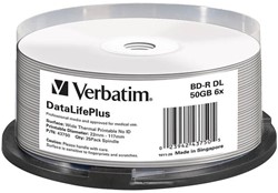VERBATIM BD-R 50GB 6x (25) CB WORM 43750 cake box thermal printable