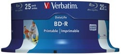 VERBATIM BD-R 25GB 6x (25) CB WORM 43811 cake box inkjet printable