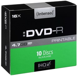 INTENSO DVD-R 4.7GB 16x IW (10) SC 4801652 slim case inkjet printable