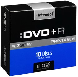 INTENSO DVD+R 4.7GB 16x IW (10) SC 4811652 slim case inkjet printable