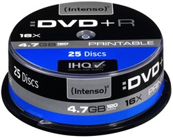 INTENSO DVD+R 4.7GB 16x IW (25) CB 4811154 Cake Box inkjet printable
