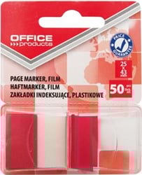 Office Products index 25 x 43 mm blister van 50 tabs rood