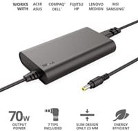 Trust Simo ultradunne, universele laptoplader, 70 W-2