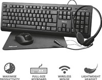 Trust Primo 4-in-1 Home Office Set met headset, toetsenbord (qwerty), muis en muismat-2