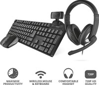 Trust Qoby 4-in-1 Home Office Set met Webcam, headset, toetsenbord (azerty) en muis-2