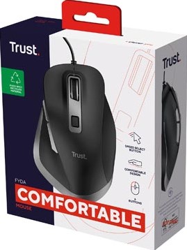 Trust Fyda Comfort muis Eco zwart-3