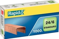 Nietjes 24/6 koper Rapid doos van 1.000 nietjes