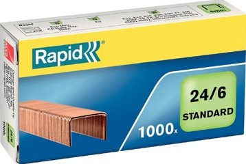 Nietjes 24/6 koper Rapid doos van 1.000 nietjes