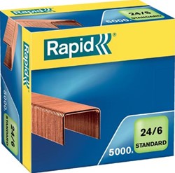 Rapid Nietjes 24/6, koper, doos van 5.000 nietjes